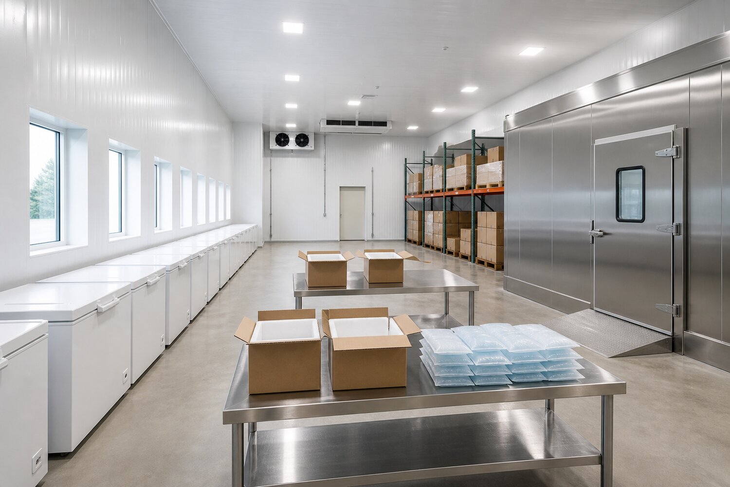 Cold storage and staging area